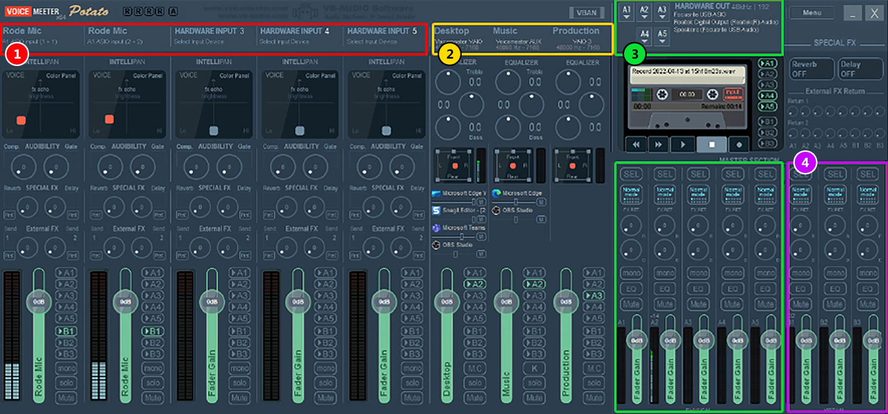 Audio routing screenshot