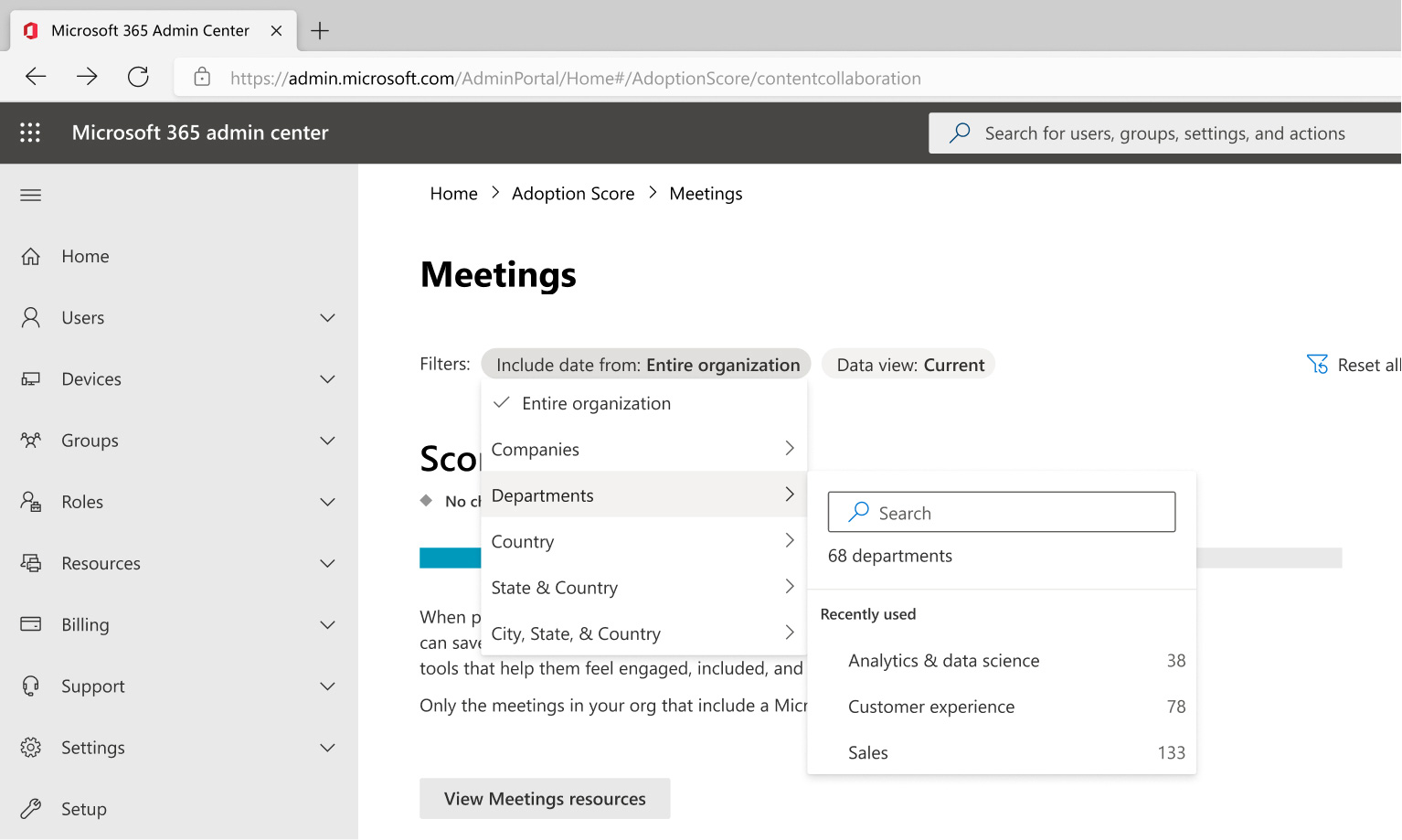 Group Level Aggregates in Microsoft Adoption Score