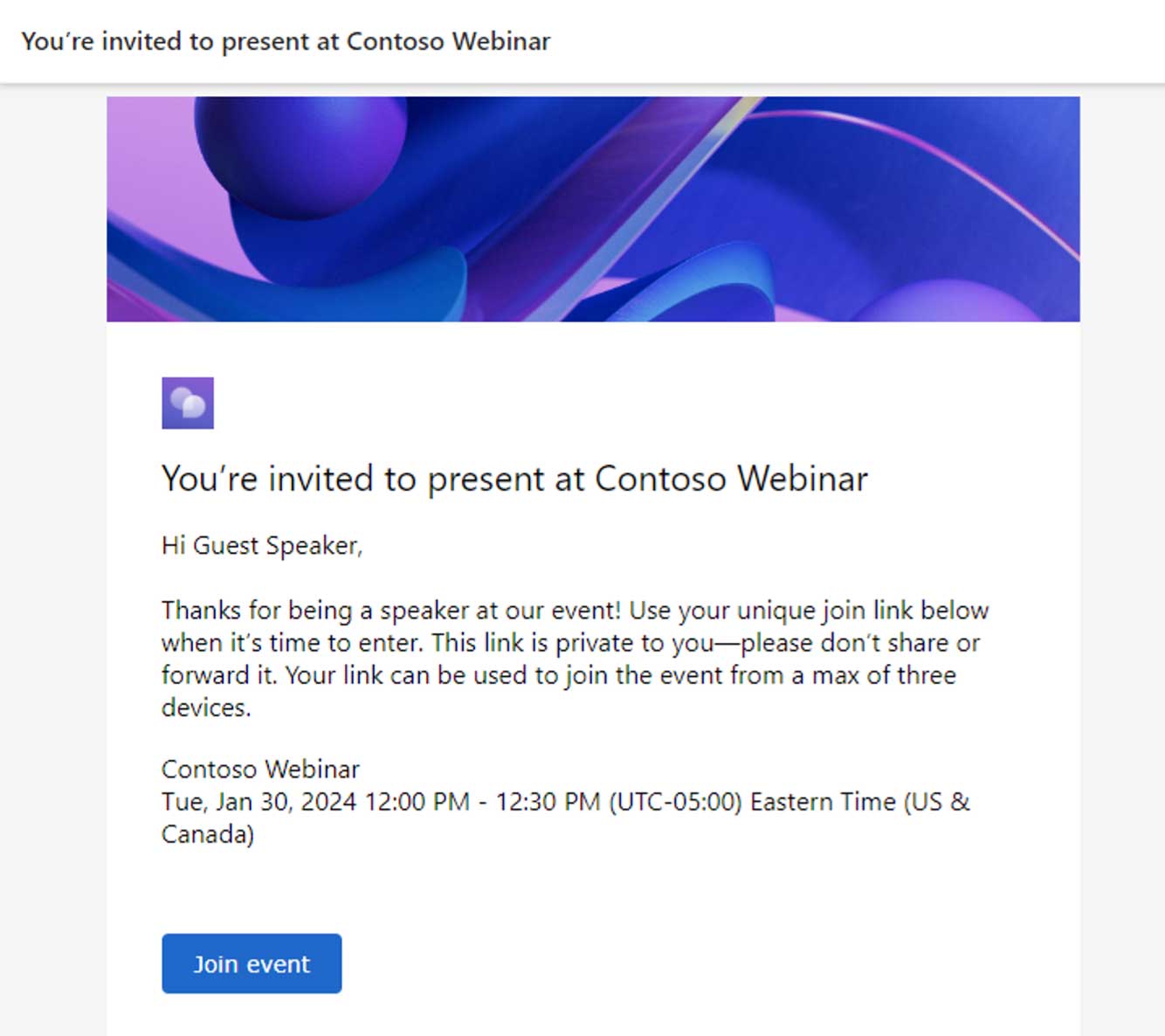 External presenters joining webinar screenshot